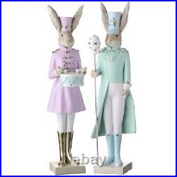 RESIN BUNNY TOY SOLDIERS SET OF 2 17 Easter Decor