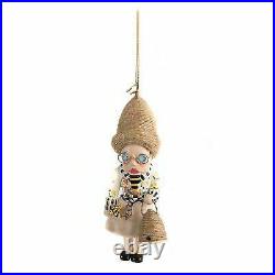 RETIRED Mackenzie Childs QUEEN BEE BEEKEEPER ORNAMENT withCourtly Check m21-dc