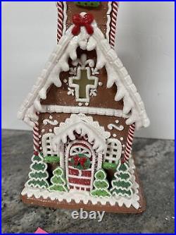 Rare 18 VALERIE PARR HILL Cross chapel Church Chocolate GINGERBREAD LIGHTED