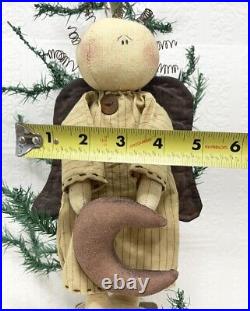 Rare Honey and Me Angel Holding A Moon Doll Primitive Country Doll Ornament