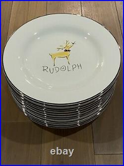 Rare? Pottery Barn Reindeer Rudolph 11 Dinner Plate