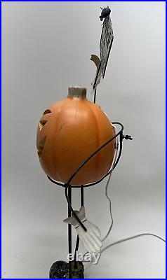 Rare Pumpkin Jack O Lantern Light-Up Stands Halloween Decor Trick Treat 29 inch
