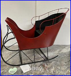 Rare Valerie Parr Hill 27 Oversized Metal Red Christmas Sleigh