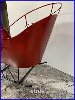 Rare Valerie Parr Hill 27 Oversized Metal Red Christmas Sleigh