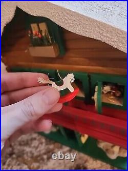 Rare Vintage Colwater Creek 15x12 Wood Cabin Advent Calendar With Ornaments