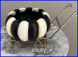 ReTiReD Mackenzie- Childs Spookarella Courtly Check Stripes Pumpkin Cart New