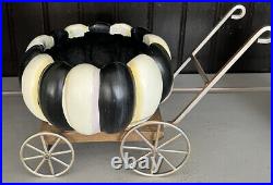 ReTiReD Mackenzie- Childs Spookarella Courtly Check Stripes Pumpkin Cart New