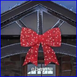Red Bow with 200 Twinkling LED Lights 4 Function Control Box 36 H X 34 W