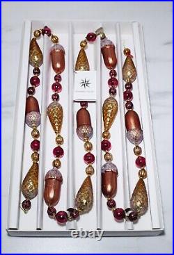 Retired CHRISTOPHER RADKO Scarlet Nuts & Berries Glass Christmas Garland 6ft
