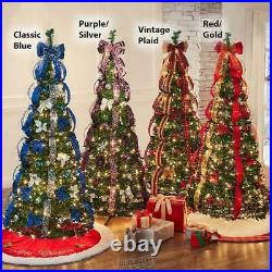 Rich Pacific 6' Pop-Up Pre-Lit/Pre-Decorated Christmas Tree Red And Gold