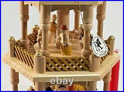 Richard Glasser 3 Tier Wooden Nativity Scene Candle Carousel Pyramid 16721