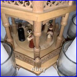 Richard Glasser Steiffen Wood 3Tier Pyramid Candle Carousel Nativity