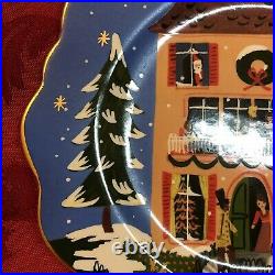 Rifle Paper Co 2019 Christmas House & Trees Holiday Salad Plate by Anthropologie