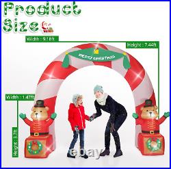 Rocinha 7.5 Ft Tall Christmas Inflatable Animated Soldier Bear Archway with Bow