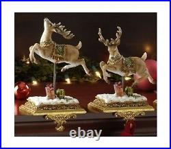 Roman Set of 2 Joseph's Studio Reindeer Christmas Stocking Holders 8.5