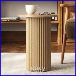 Round Fluted Accent Side Table Pedestal Drink Table Mode