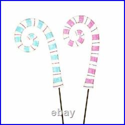 Round Top Collection Pretty Pastel Candy Canes Christmas Yard Stake C21068