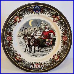 Royal Stafford CHRISTMAS SANTA'S SLEIGH DINNER & SALAD PLATES & BOWLS. SET of 12