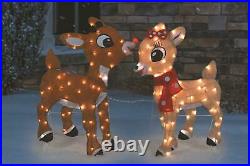 Rudolph and Clarice 2-D Outdoor Holiday Tinsel-Light Display 32