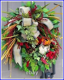 Rustic Roost Wreath Chicken Everyday Farmhouse Kitchen Dining Prem 30L Wreath