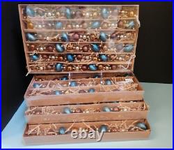 SET of 4 Creative Co-Op 72 L Blue Gold Copper Silver Finish Glass GARLANDS NIB