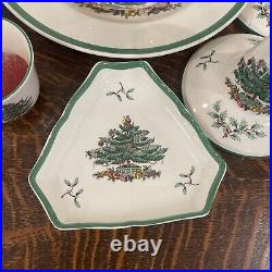 SPODE Christmas Tree Serving Pieces and Decor Set Of 7