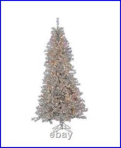 STERLING 7.5Ft Silver Curly Tinsel Tree with 550 Clear Lights $1142