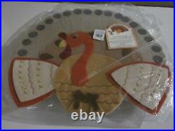 S/4 Pottery Barn Kids Thanksgiving Orange Turkey Felted Chair Backers Covers NWT