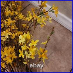 S/7 Pottery Barn Yellow Forsy floral flower Branches Faux leaves stems