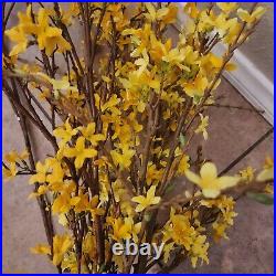 S/7 Pottery Barn Yellow Forsy floral flower Branches Faux leaves stems