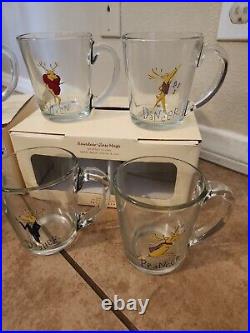 S/8 pottery barn reindeer glasses mug goblet cup juice coffee beverage coco