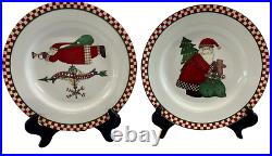 Sakura Debbie Mumm Christmas Folk Art Magic Of Santa Dinnerware Service For 4