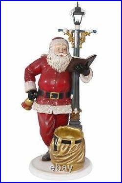 Santa Claus with Lamp Post Christmas Decor Life Size 6.5FT Christmas Decor