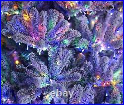 Santa's Best Starry Light 5' Flocked Multi-function Microlight Christmas Tree