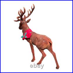 Schaller Large Brown Flocked Reindeer with Scarf German Figurine 16 inch