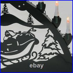 Schwibbogen Lichterbogen Weihnachtsmann Rentier Metall XL Außen-Bereich schwarz