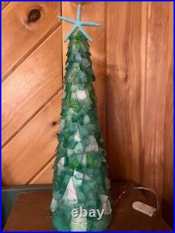 Sea Glass Christmas Tree With Lights