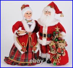 Set2 17 Karen Didion LIGHTED Mrs Santa Claus Doll Gift Bag Tree Christmas Decor