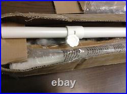 Set 2 Pottery Barn Outdoor Standing String Light Posts Poles White Patio Yard