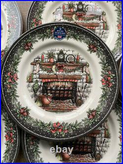 Set of 12 NEW Christmas Eve Dinner Plates Royal Stafford England