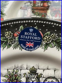 Set of 12 NEW Christmas Eve Dinner Plates Royal Stafford England