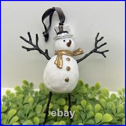 Set of 3 Michael Aram Signed Christmas Ornaments Snowman Mistletoe Deer