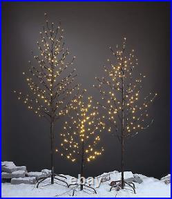 Set of 3 Star Light Trees, Including 3 Feet, 5 Feet, and 6 Feet, Warm White, Bro