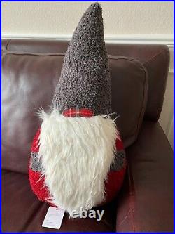 Set of 4 Pottery Barn Gnome Shaped Pillow Plush Christmas NEW Large Medium Small