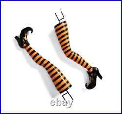 Set of Two Orange Witch Leg Stakes For halloween haven