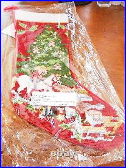 Sferra Needlepoint Christmas Stocking TREE WITH BOY'S TOYS Wool NEW