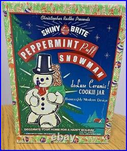 Shiny Brite Peppermint Puff Snowman Cookie Jar