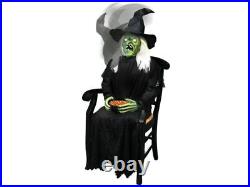 Sitting Scare Witch Animated Halloween Prop Haunted House Candy Bowl Holder Evil