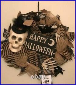 Skull Witch Halloween Wreath