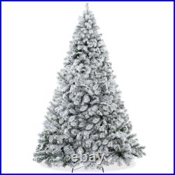 Snow-Flocked Pine Realistic Artificial Holiday Christmas Tree with Stand